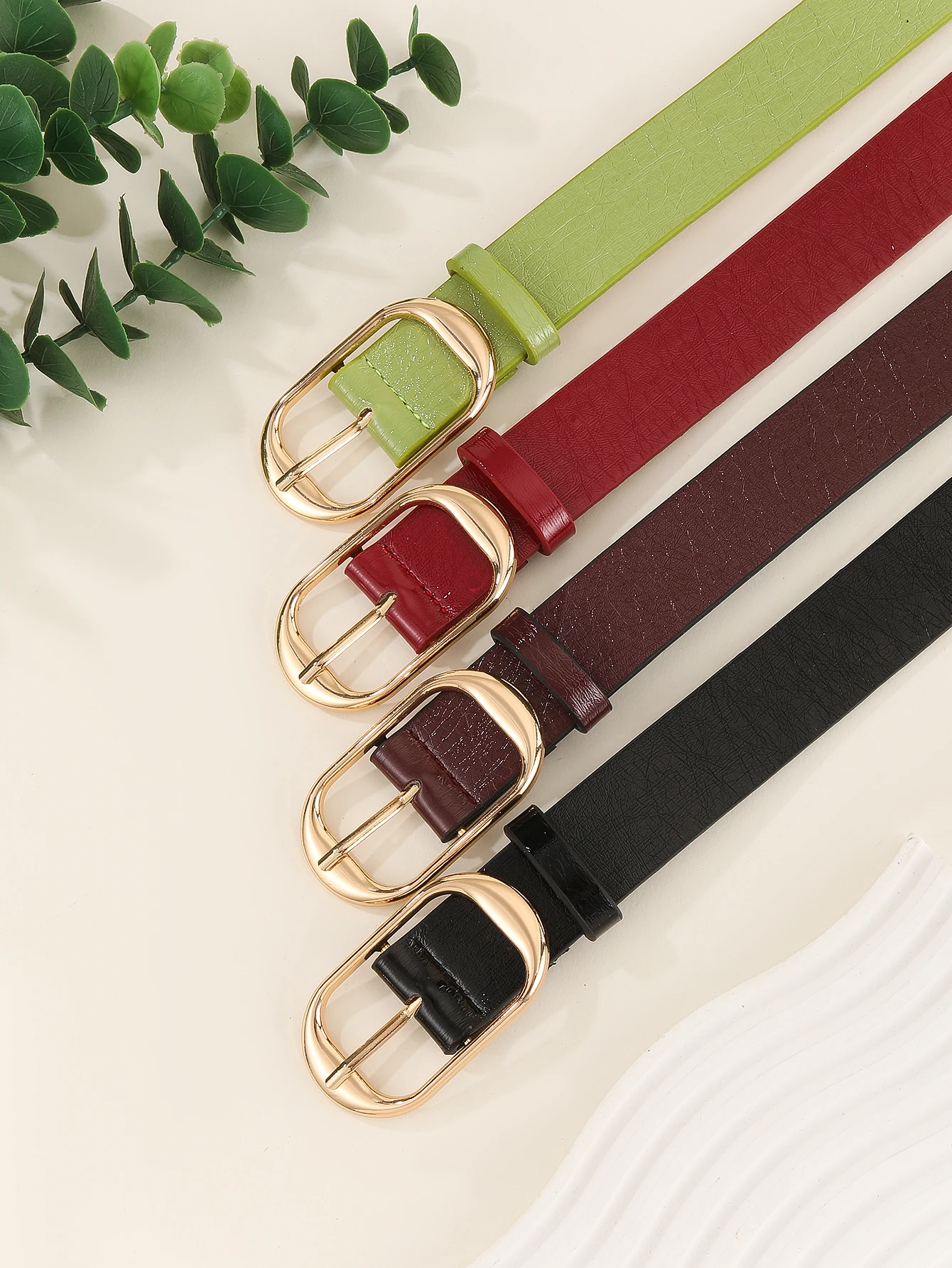 Light luxury gold metal buckle multi-color crocodile pattern belt for women, a versatile decorative belt for jeans, suitable f