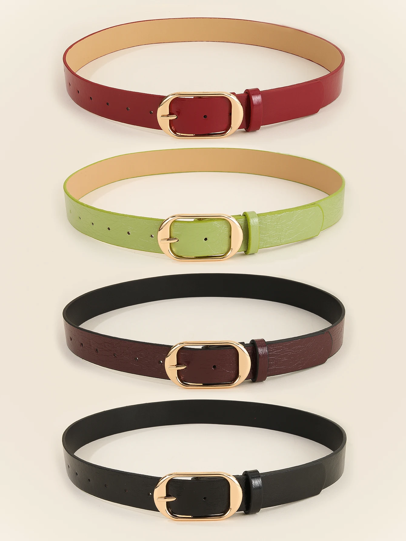 Light luxury gold metal buckle multi-color crocodile pattern belt for women, a versatile decorative belt for jeans, suitable f
