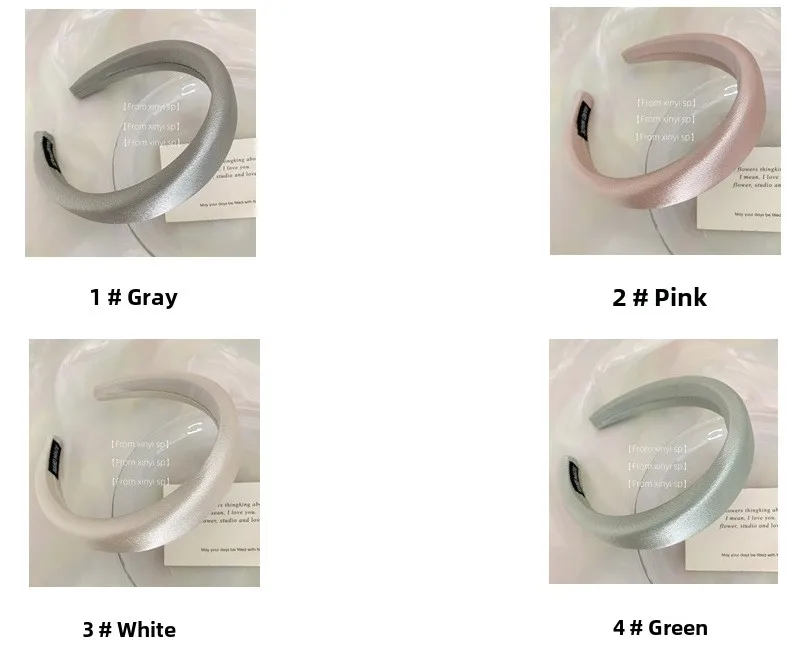 Korean pearlescent acetic acid satin headband high sensibility hairhoop high skull top wide edge versatile face wash headband