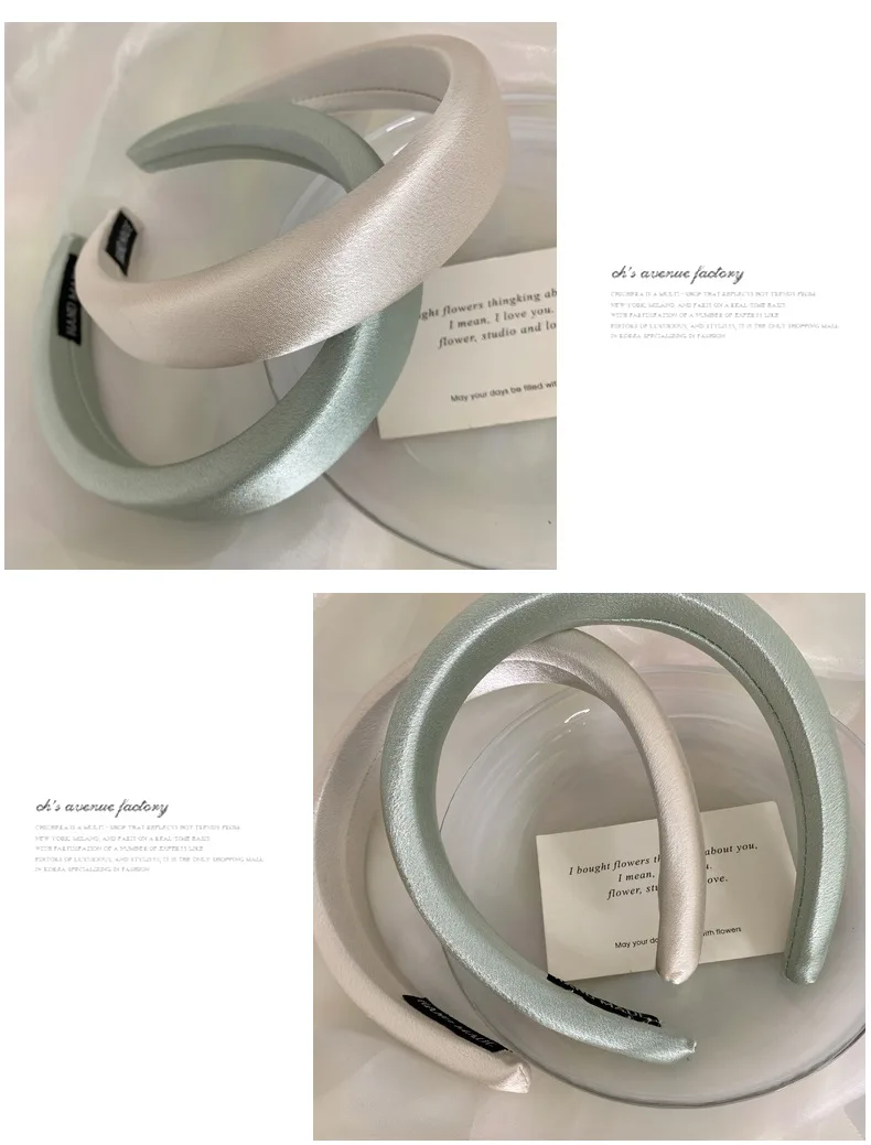 Korean pearlescent acetic acid satin headband high sensibility hairhoop high skull top wide edge versatile face wash headband