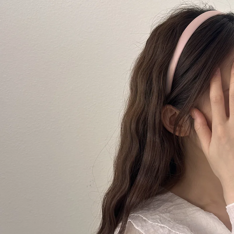 2pc 1.5cm Wide Retro Premium Satin Solid Hairbands Headbands for Women Girl Vintage for Party Gift Korean Hair Bands Accessories