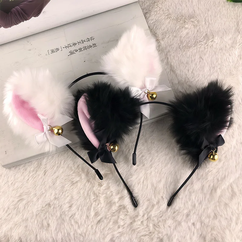 Plush Cat Ears Headband for Women Cartoon Plush Hair Band Anime Cosplay Cute Face Wash Hairband Headware Girls Hair Accessories