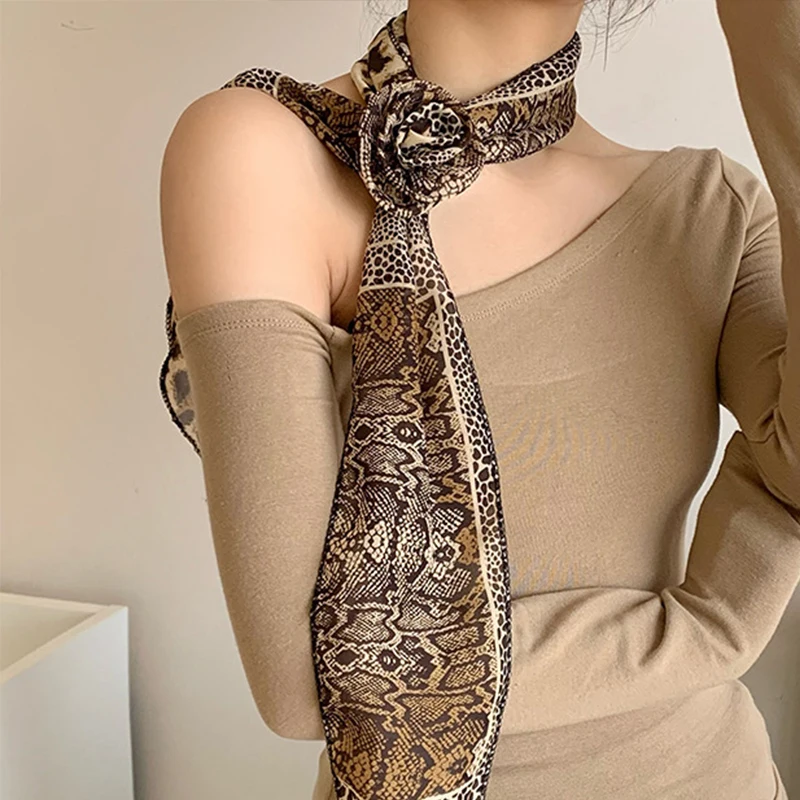 Women French Long Rose Flower Silk Scarf Flutter Shirt Y2K Fashion Temperament Accessories Summer Sunscreen Sunshade Scarfs