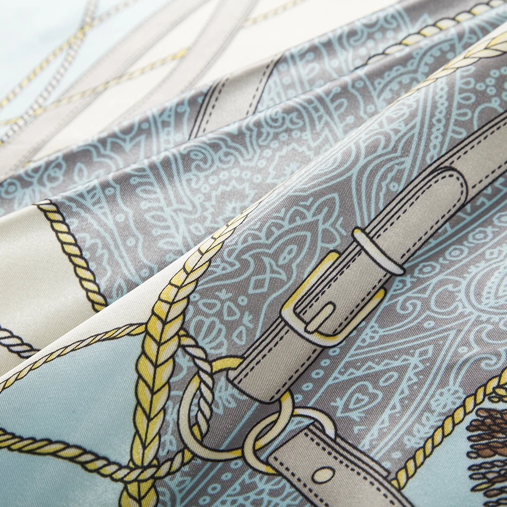 90cm The Four Seasons Fashion Versatile Women's Belt Rope Tassel Decoration Simulation Silk Scarf Large Square Scarf Shawl Scarf