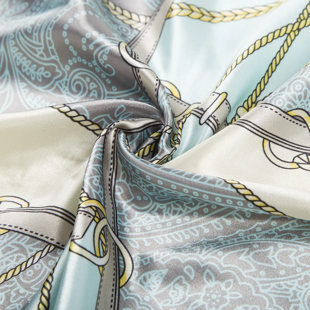 90cm The Four Seasons Fashion Versatile Women's Belt Rope Tassel Decoration Simulation Silk Scarf Large Square Scarf Shawl Scarf