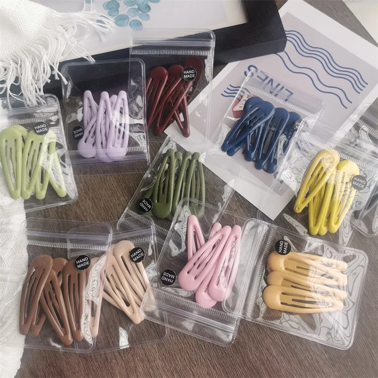 3/5pcs Women Girls Cute Candy Colorful Hairpins Sweet Hair Clips Barrettes Solid Side Hair Bangs Bb Clip Hair Accessories New