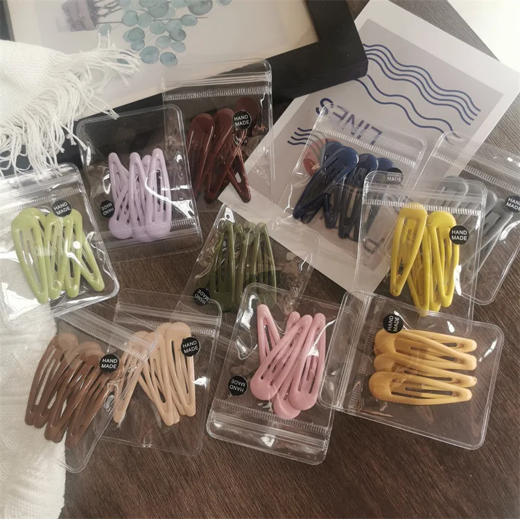 3/5pcs Women Girls Cute Candy Colorful Hairpins Sweet Hair Clips Barrettes Solid Side Hair Bangs Bb Clip Hair Accessories New