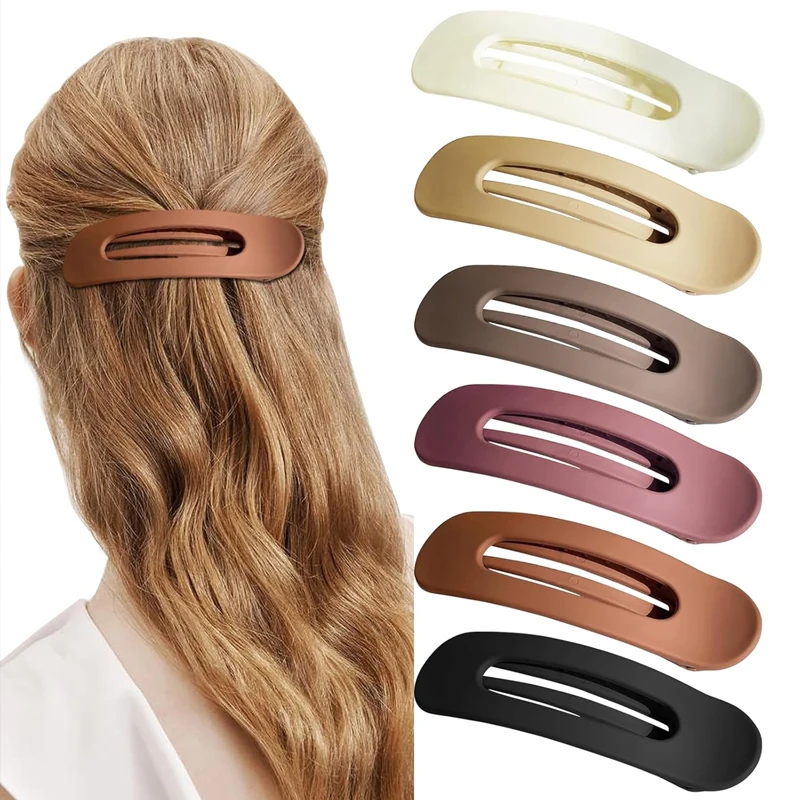 Korean Frosted Large Hair Clips For Women Girl Hair Accesories Fashion Color Solid Acrylic Hairpins Toothed Non-slip BB Barrette