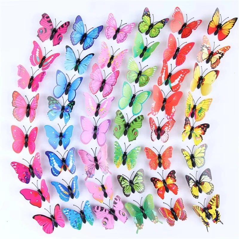 10Pcs Hair Accessories Butterfly Hair Clips PVC Simulation 3D Butterfly Hairpin Mixed Color Girls Cute Barrette Party Decoration