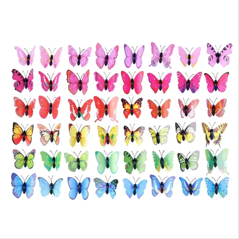 10Pcs Hair Accessories Butterfly Hair Clips PVC Simulation 3D Butterfly Hairpin Mixed Color Girls Cute Barrette Party Decoration