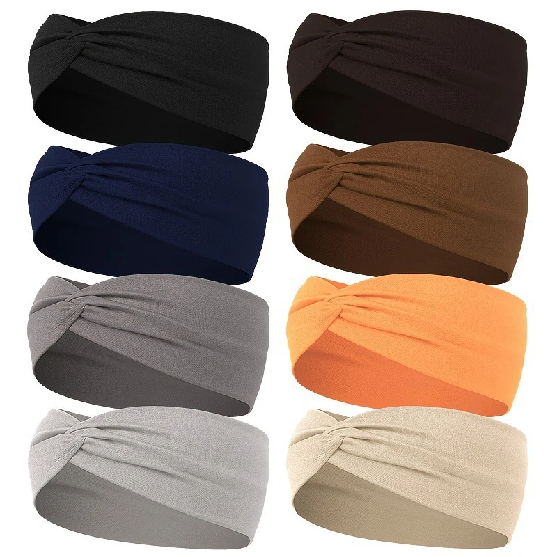 Wide Elastic Headband Hairband Pilates Yoga Fitness Running Cycling Sweatband Turban Makeup Hair Hoop Makeup Headwrap For Women