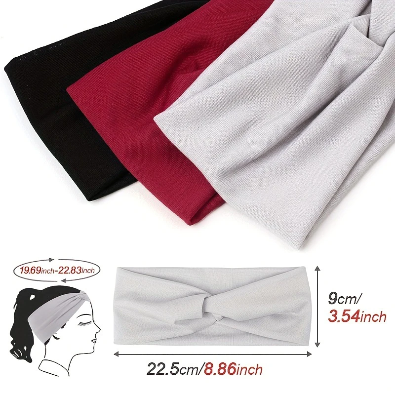 Wide Elastic Headband Hairband Pilates Yoga Fitness Running Cycling Sweatband Turban Makeup Hair Hoop Makeup Headwrap For Women