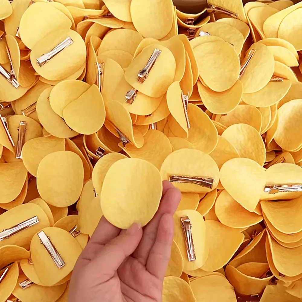 2/4/6Pcs Funny Hair Clips Simulated Potato Chip Hairpin Creative Cute Students Duck Bill Clip Side Clip Hair Accessories 2025