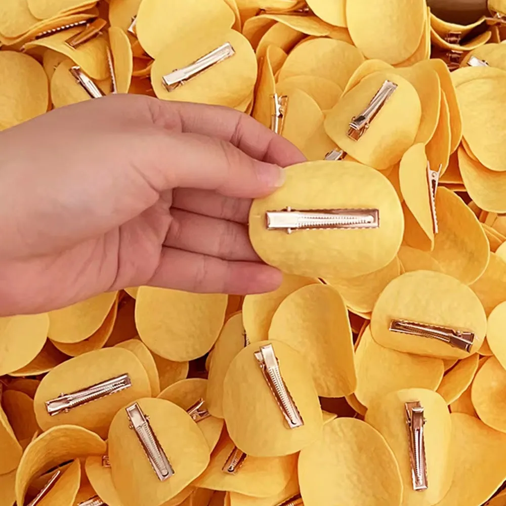 2/4/6Pcs Funny Hair Clips Simulated Potato Chip Hairpin Creative Cute Students Duck Bill Clip Side Clip Hair Accessories 2025