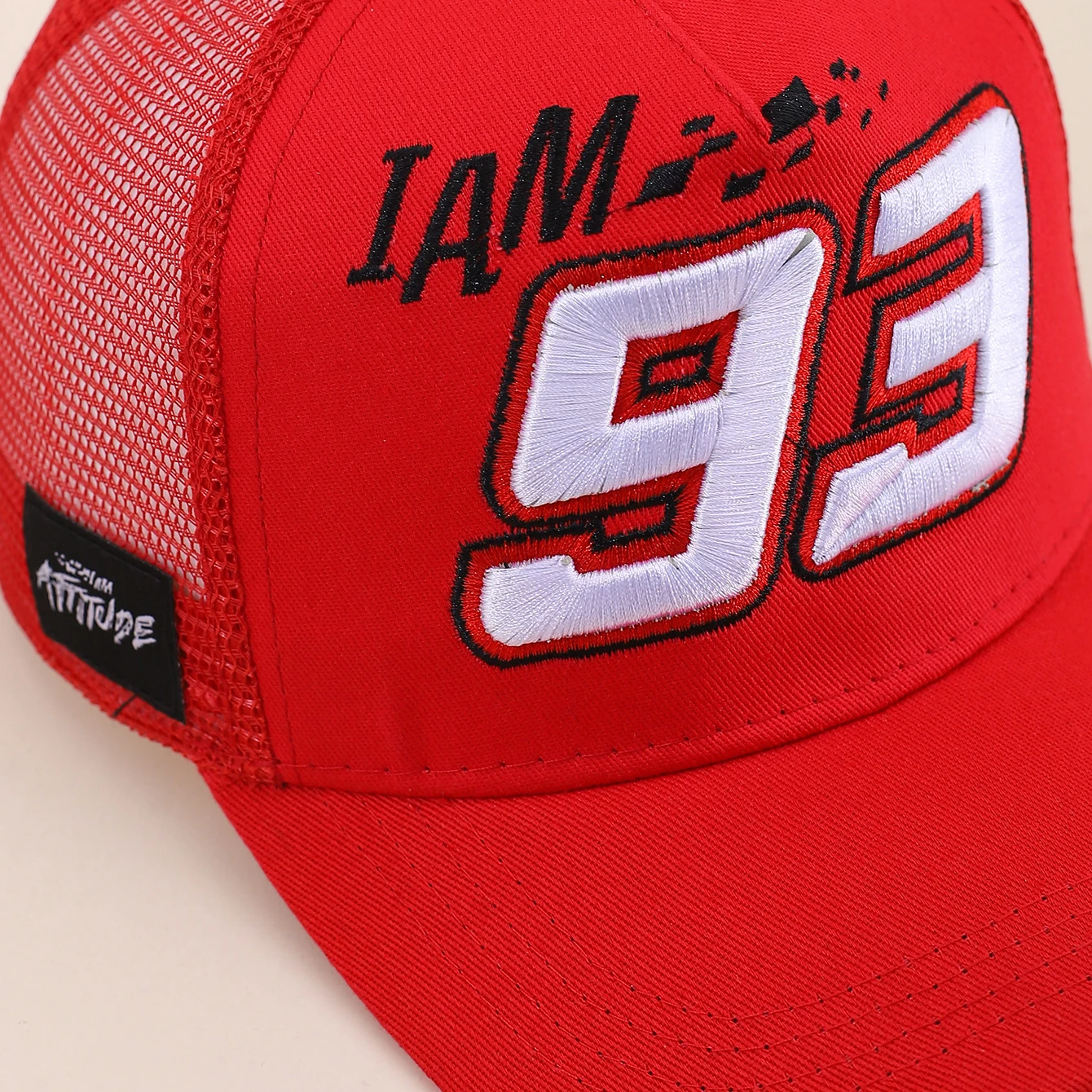Summer Hat Motorcycle 93 Embroidered Baseball Hat Men's Off road Cycling Racing Hat Outdoor Breathable Sunshade Mesh Truck Hat