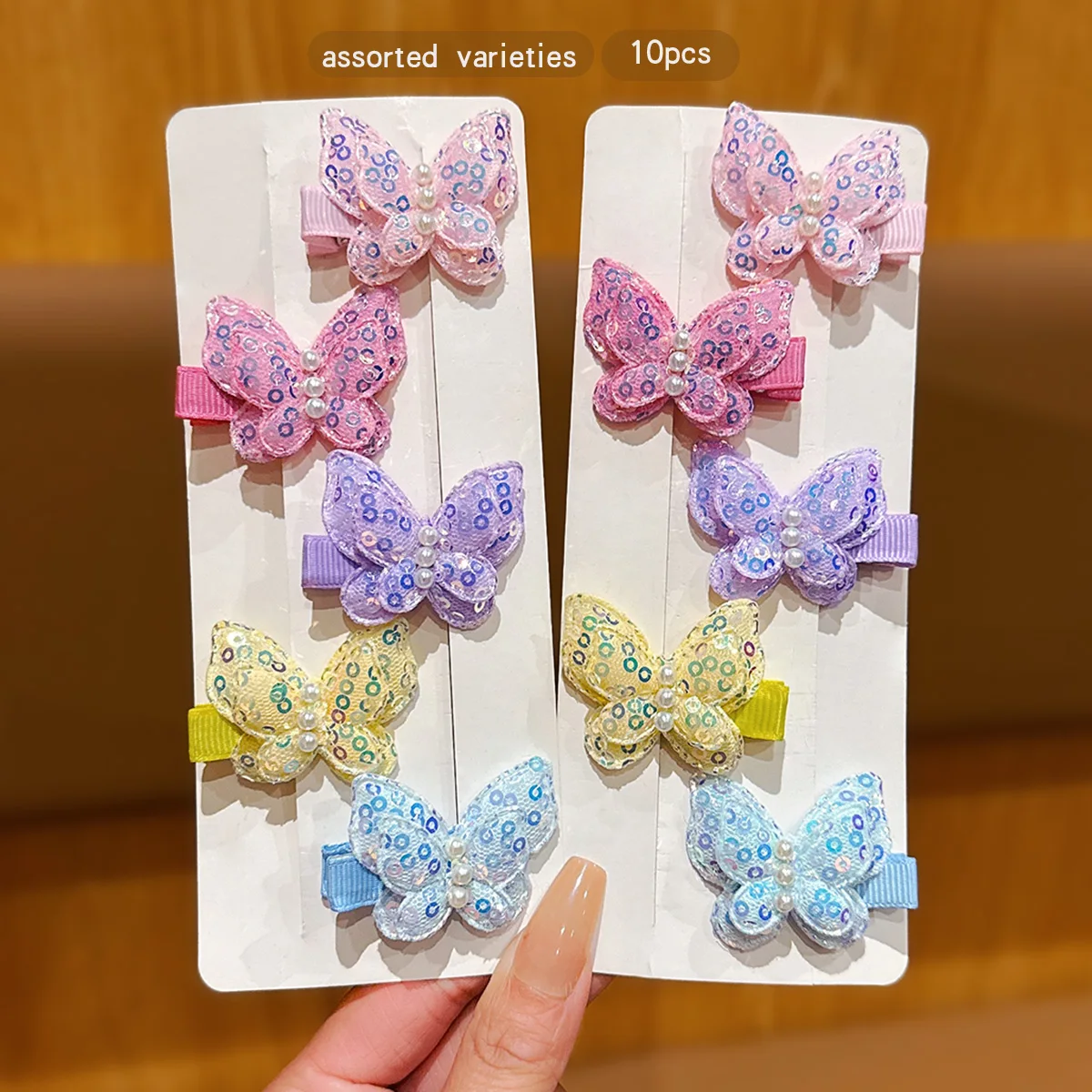 10 colorful random butterfly hair clips, sweet and cute clip headwear