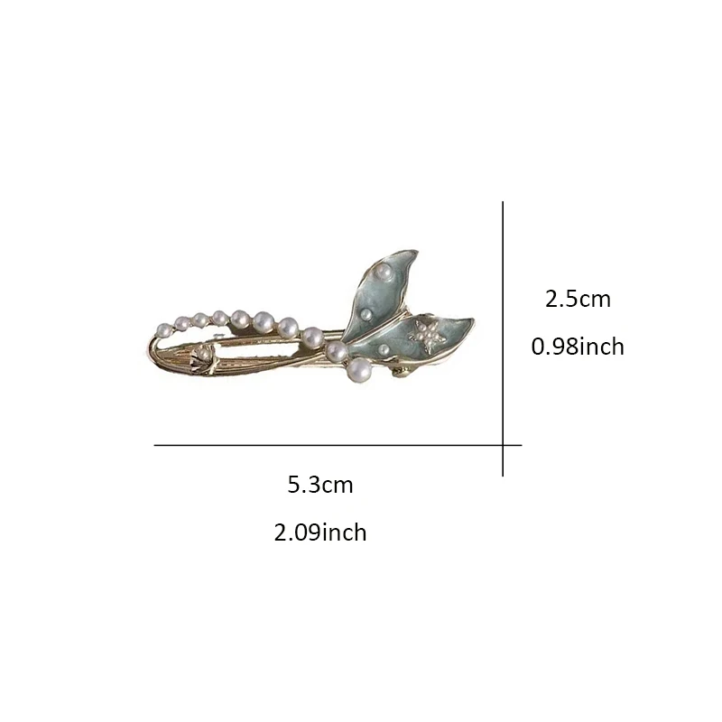 Super Fairy Pearl Fish Tail Hair Clip High-end Side Bangs Clip Alloy Hairpin Women's Fashion Duckbill Clip Hair Accessories