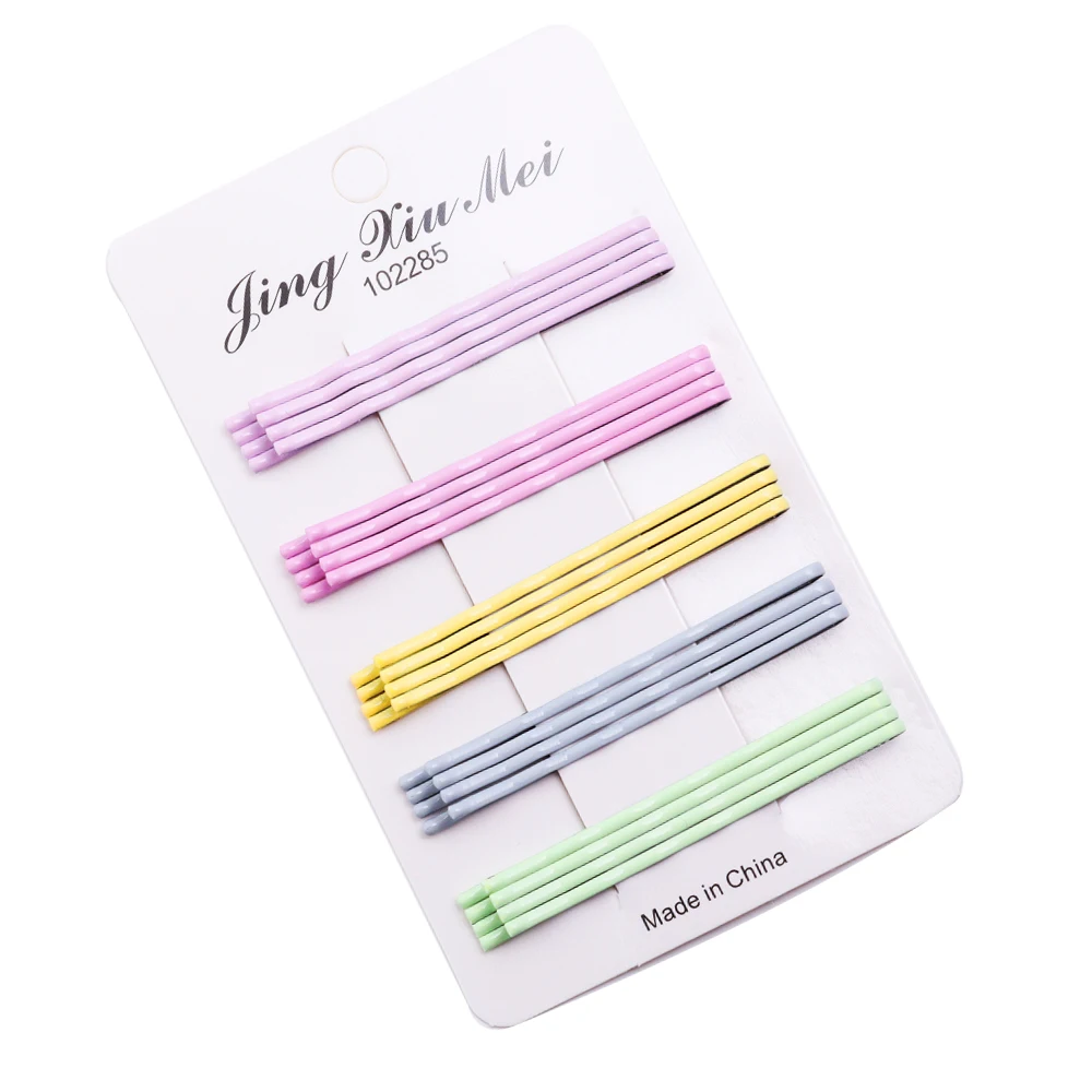 20pcs/lot Colorful Hairpins Metal U-Shaped Hair Clips 6cm Wave Bobby Pins Hairgrip For DIY Women Hair Styling Accessories