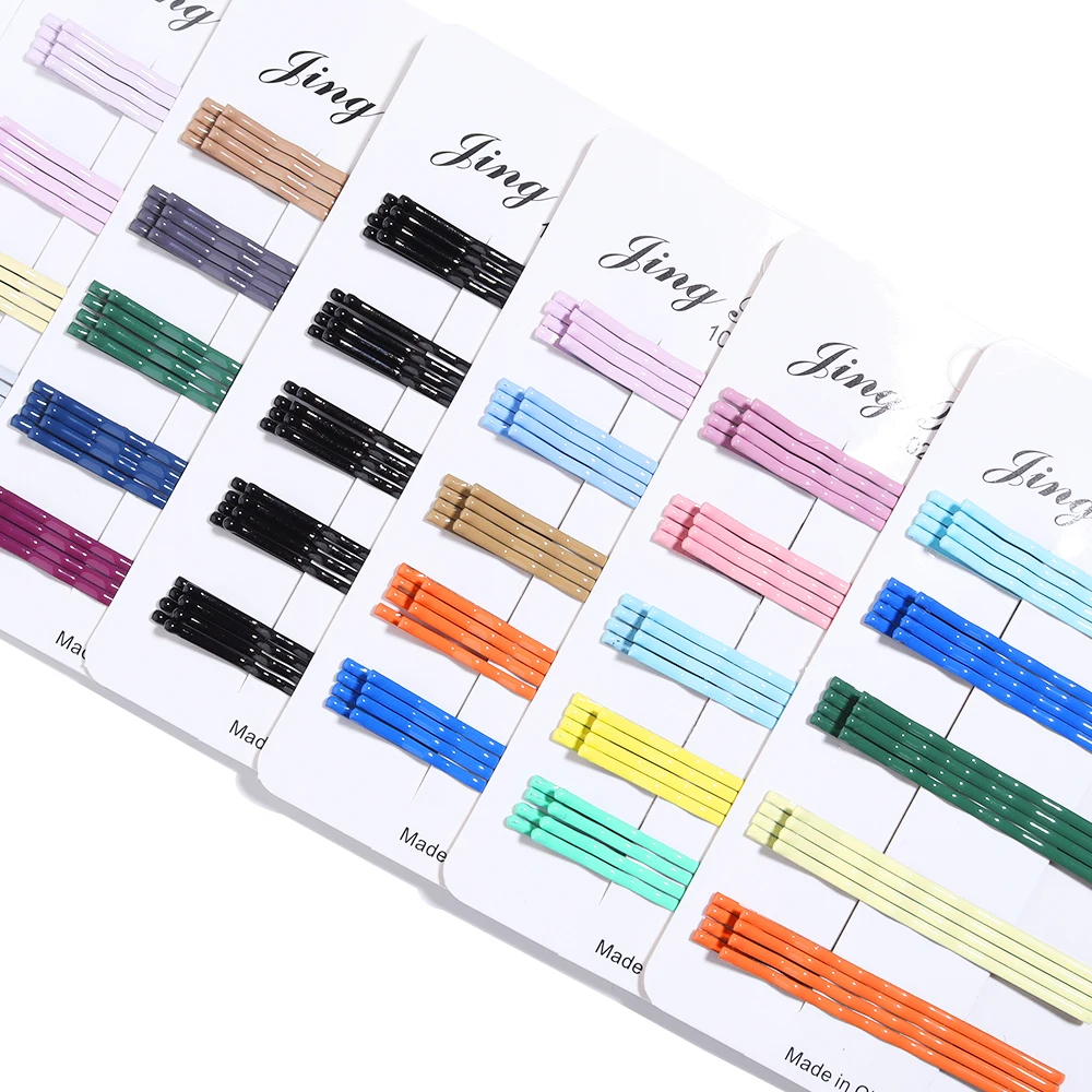 20pcs/lot Colorful Hairpins Metal U-Shaped Hair Clips 6cm Wave Bobby Pins Hairgrip For DIY Women Hair Styling Accessories