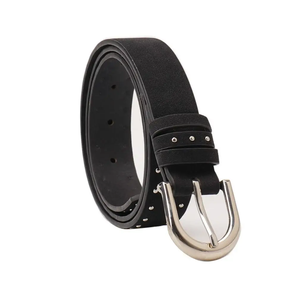 Retro Luxury Design Suede Leather Belt Trendy Casual Punk Rivet Belt Versatile Trouser Dress Belts Women Fashion