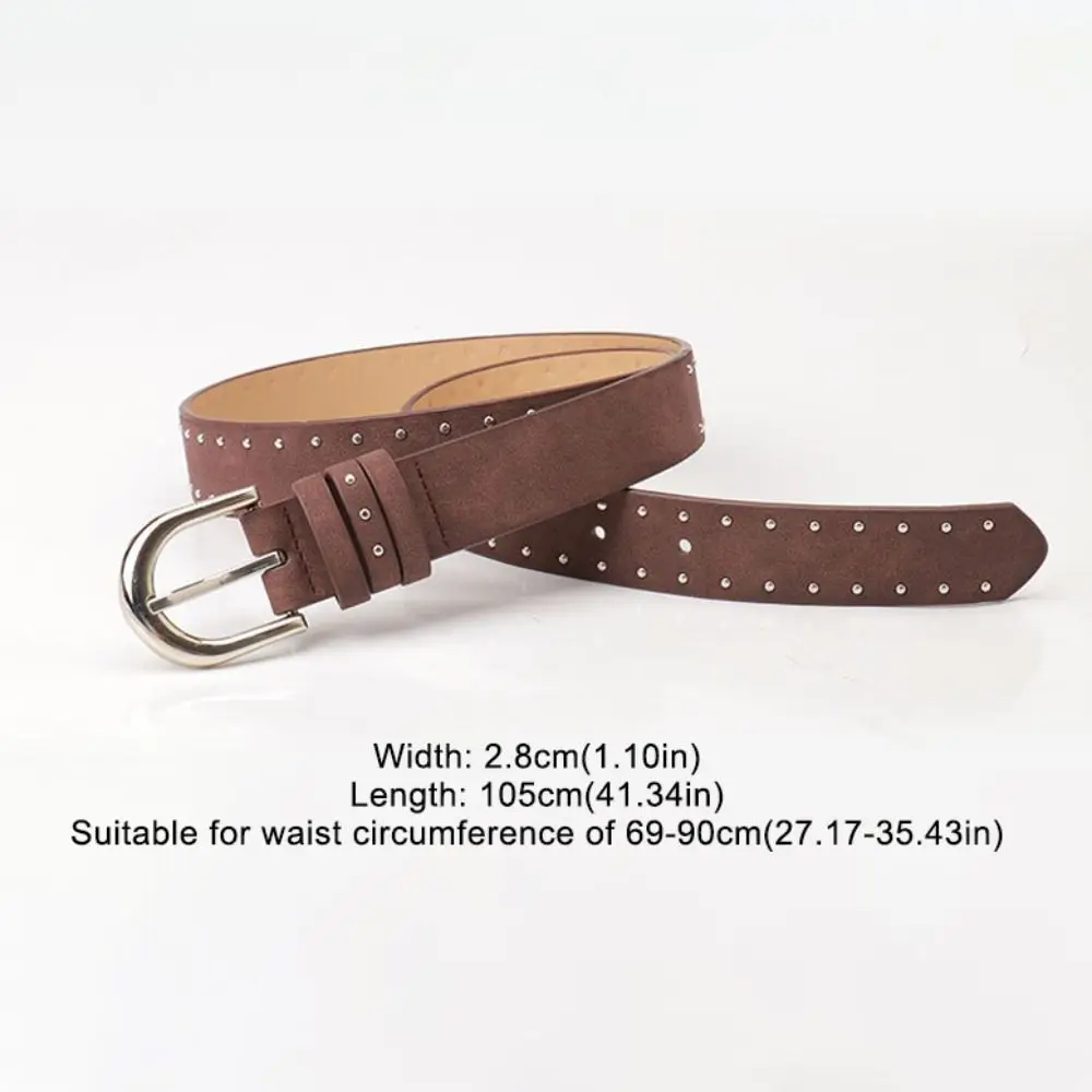 Retro Luxury Design Suede Leather Belt Trendy Casual Punk Rivet Belt Versatile Trouser Dress Belts Women Fashion