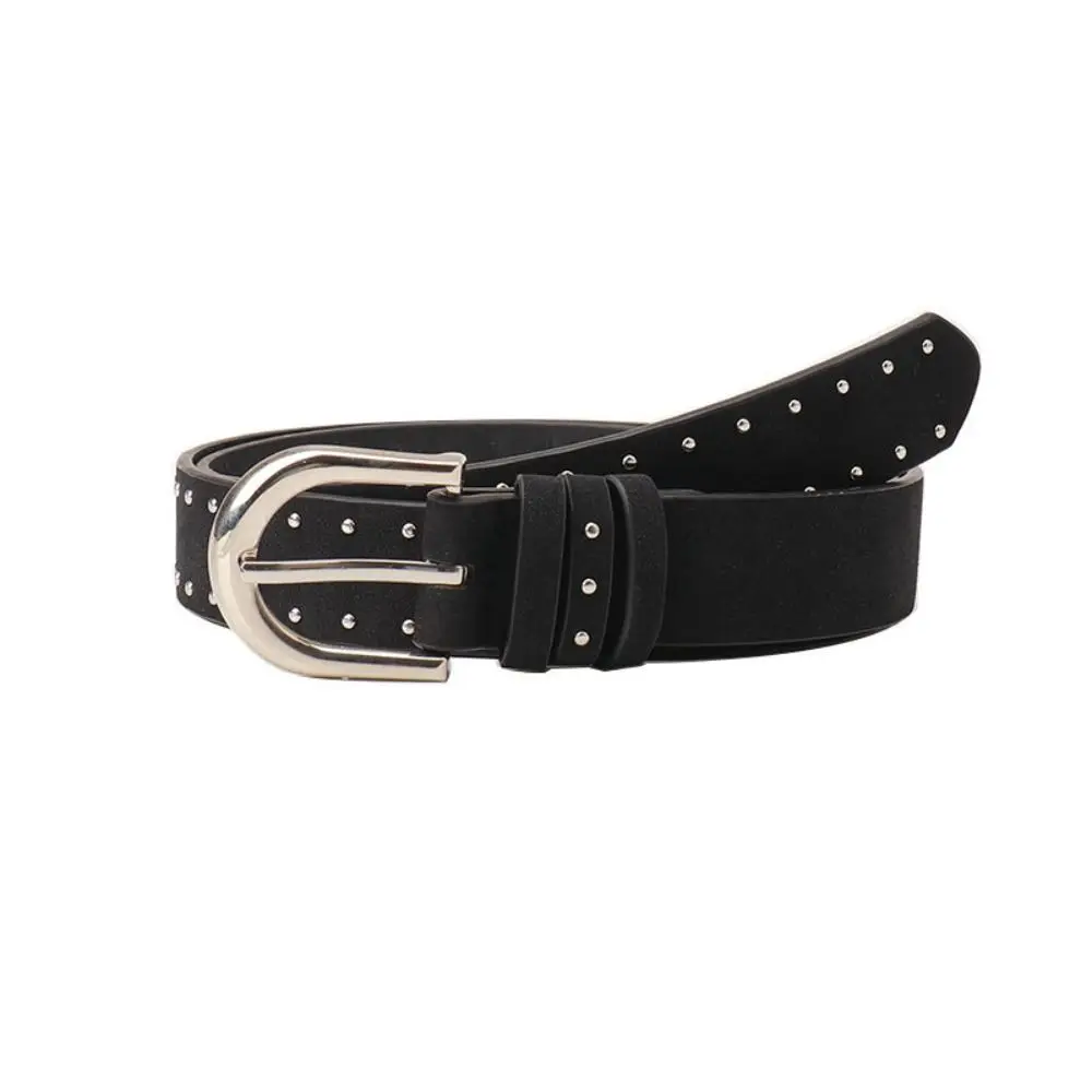 Retro Luxury Design Suede Leather Belt Trendy Casual Punk Rivet Belt Versatile Trouser Dress Belts Women Fashion