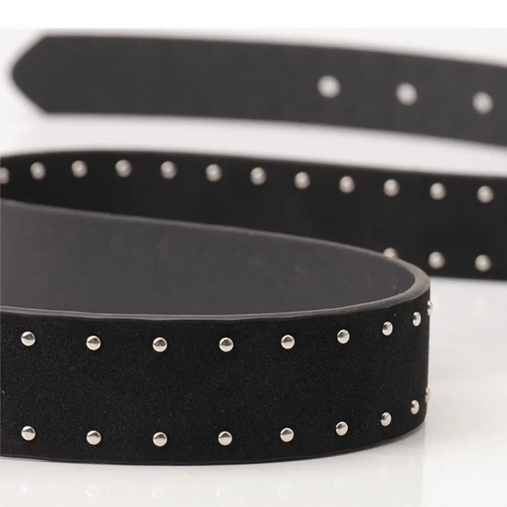 Retro Luxury Design Suede Leather Belt Trendy Casual Punk Rivet Belt Versatile Trouser Dress Belts Women Fashion