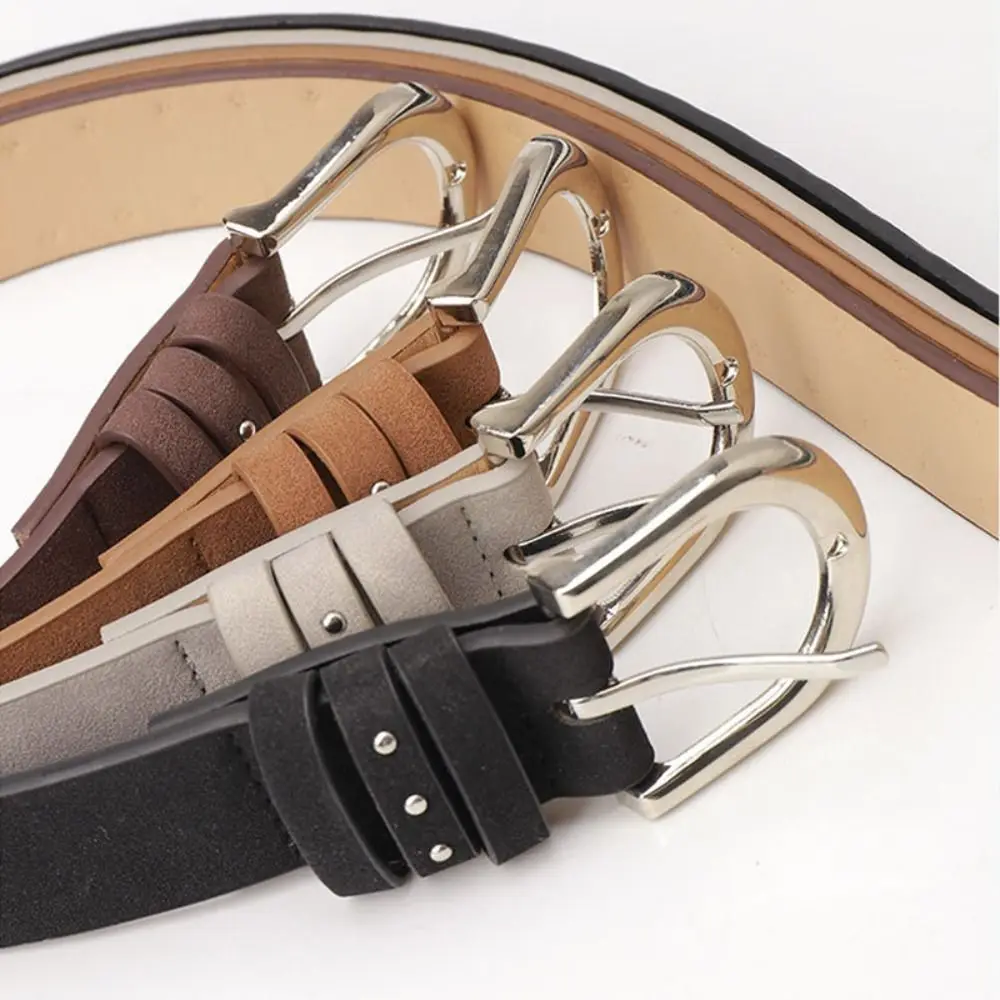 Retro Luxury Design Suede Leather Belt Trendy Casual Punk Rivet Belt Versatile Trouser Dress Belts Women Fashion