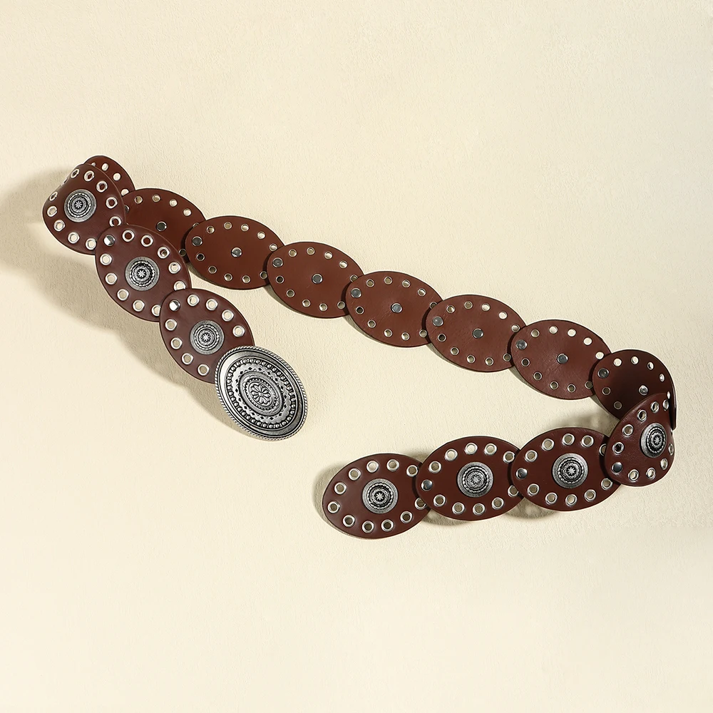 The new Bohemian casual small disc fashion high sense belt for women embellished with skirt pants belt
