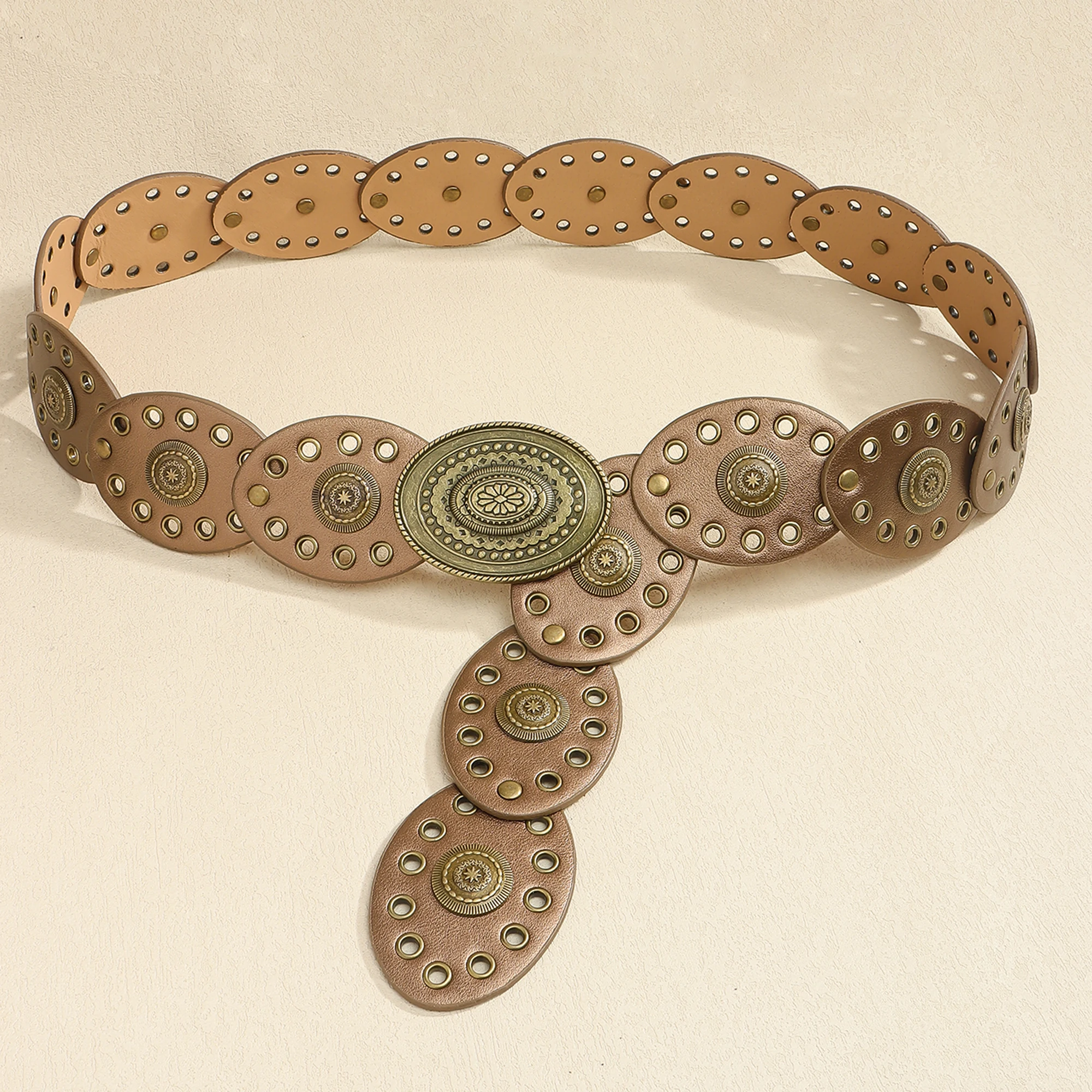 The new Bohemian casual small disc fashion high sense belt for women embellished with skirt pants belt