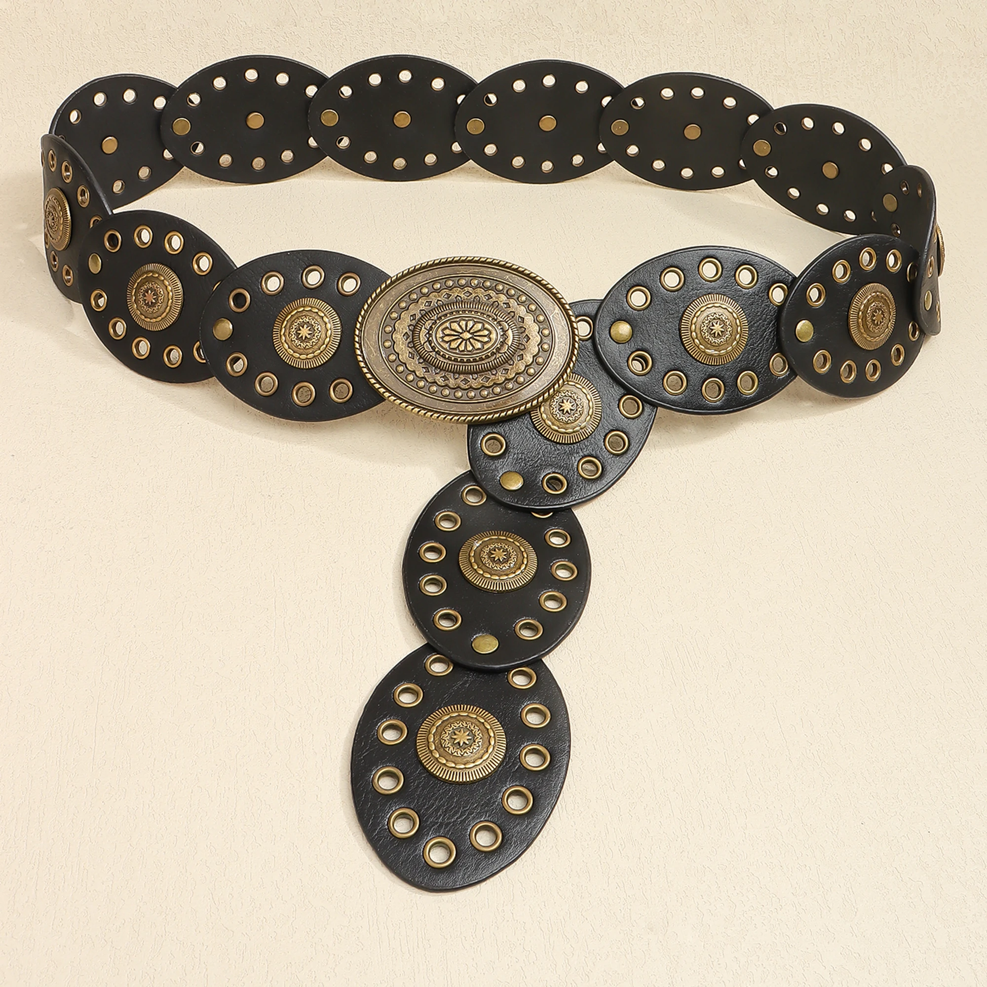 The new Bohemian casual small disc fashion high sense belt for women embellished with skirt pants belt