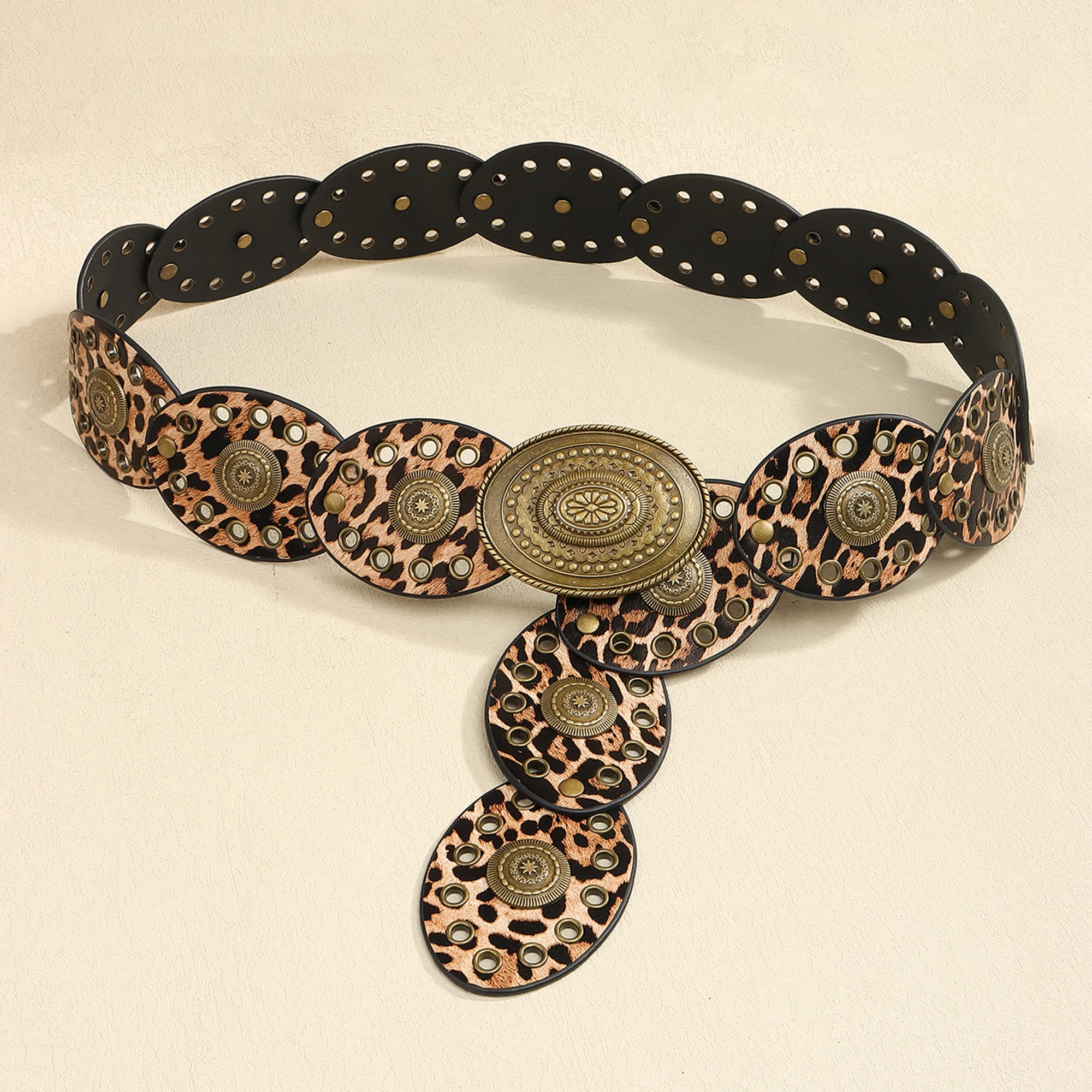 The new Bohemian casual small disc fashion high sense belt for women embellished with skirt pants belt