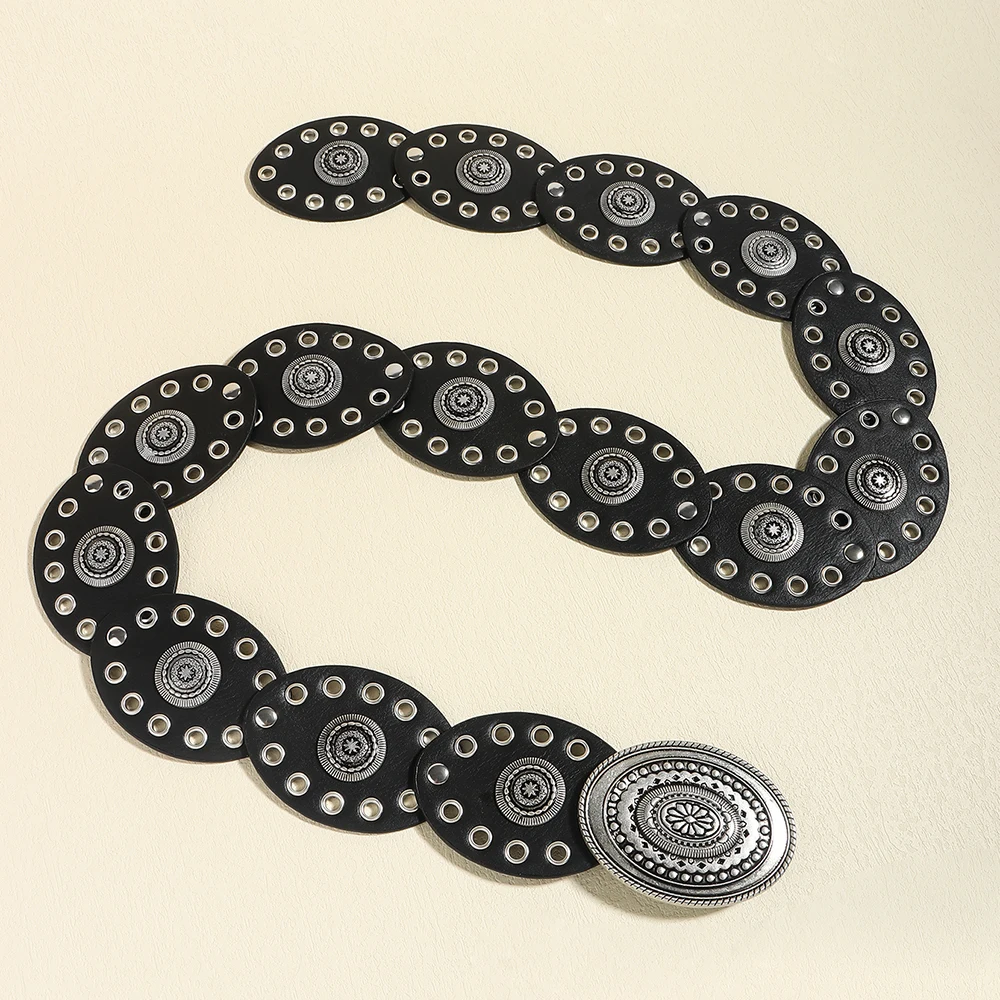The new Bohemian casual small disc fashion high sense belt for women embellished with skirt pants belt
