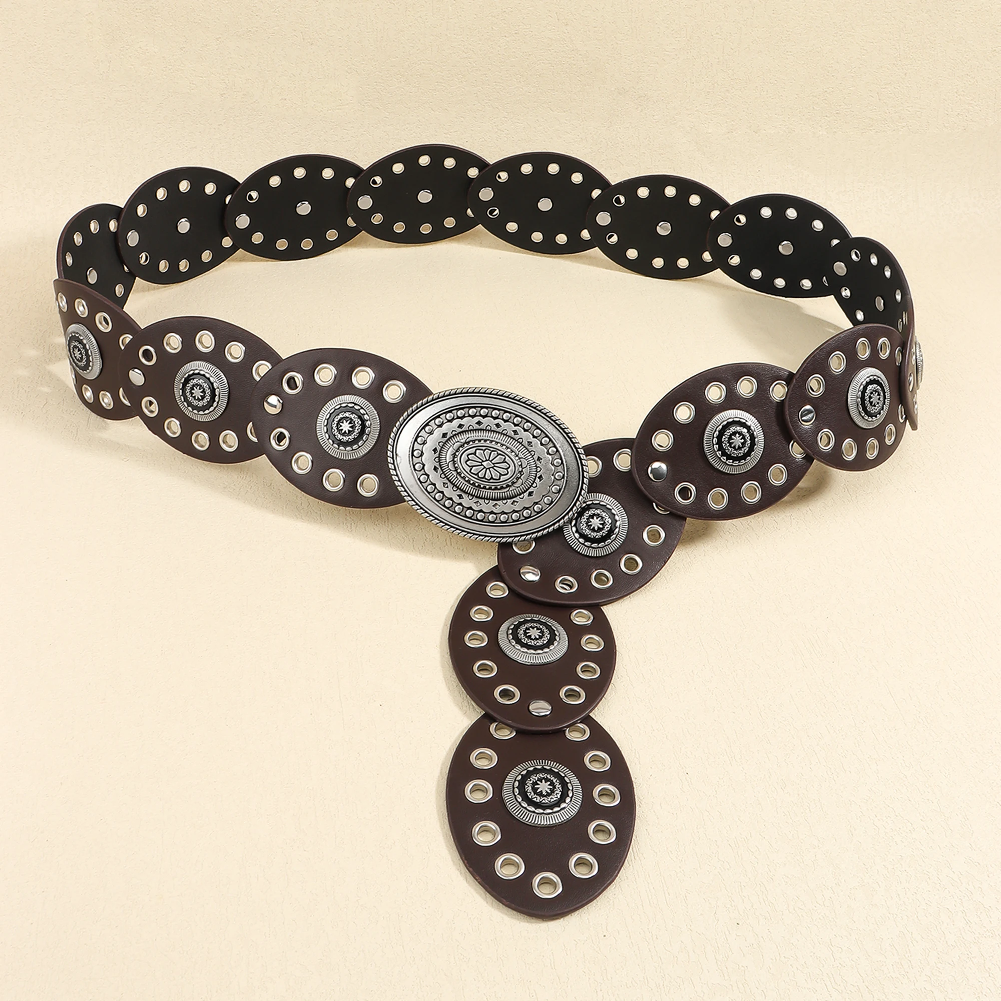 The new Bohemian casual small disc fashion high sense belt for women embellished with skirt pants belt