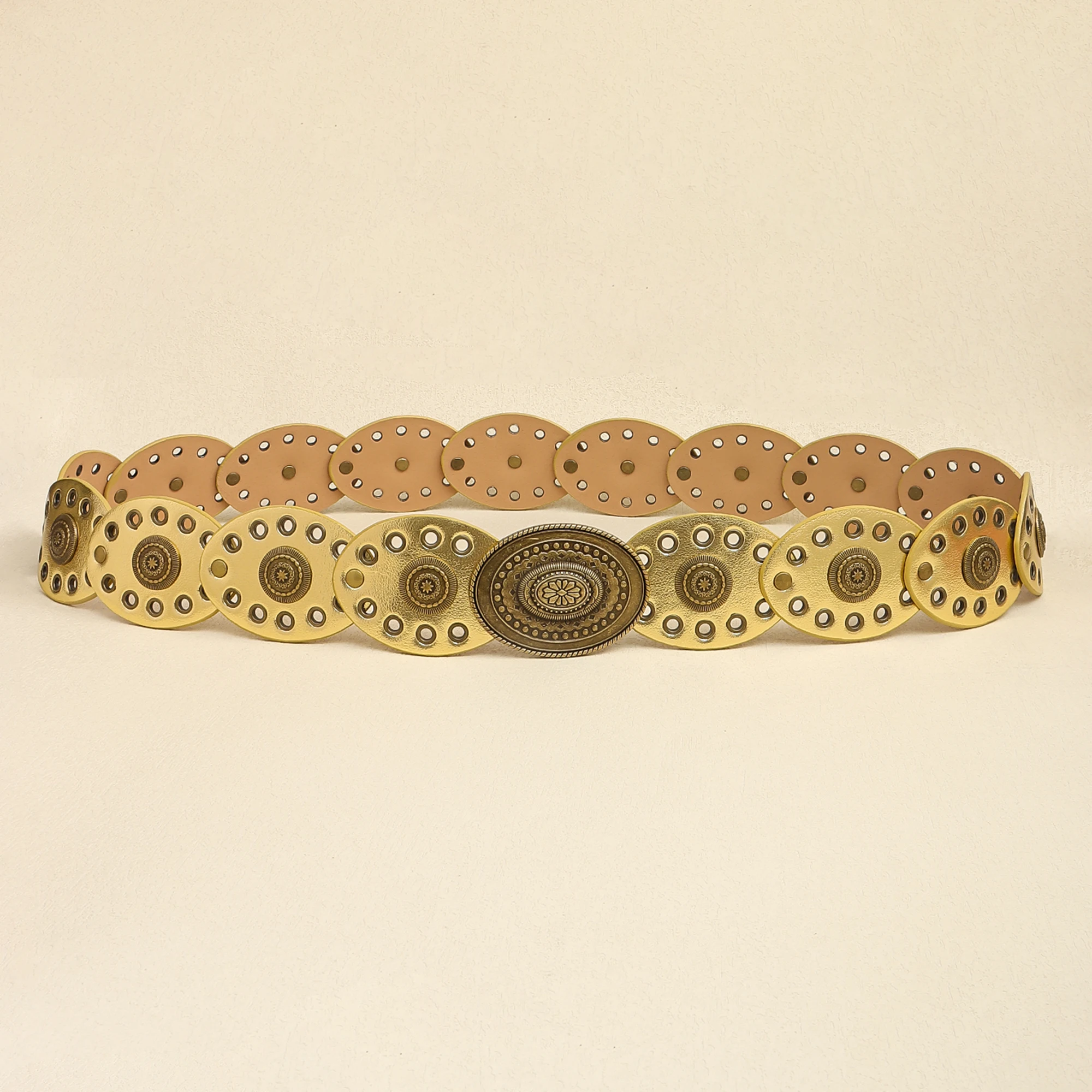 The new Bohemian casual small disc fashion high sense belt for women embellished with skirt pants belt