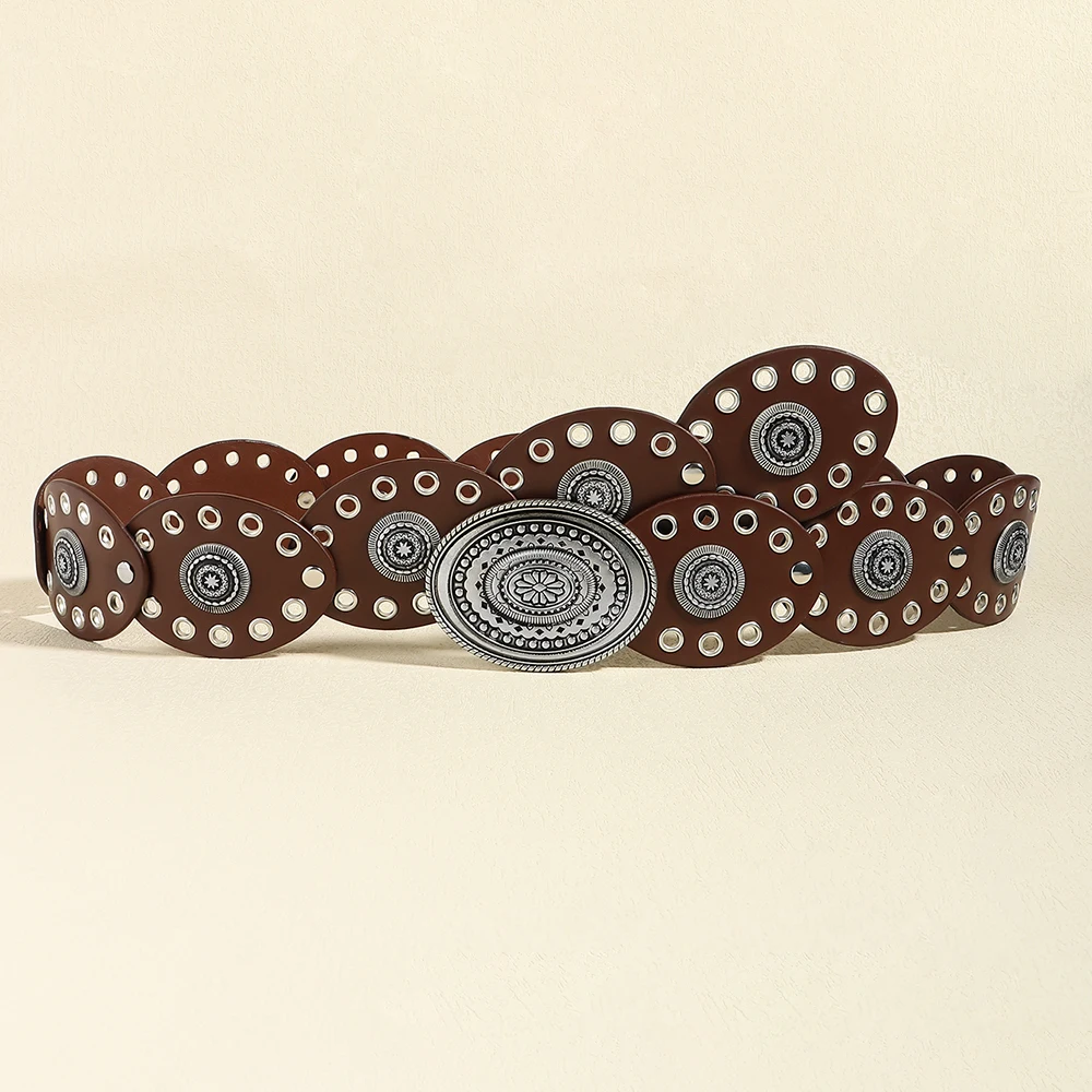 The new Bohemian casual small disc fashion high sense belt for women embellished with skirt pants belt