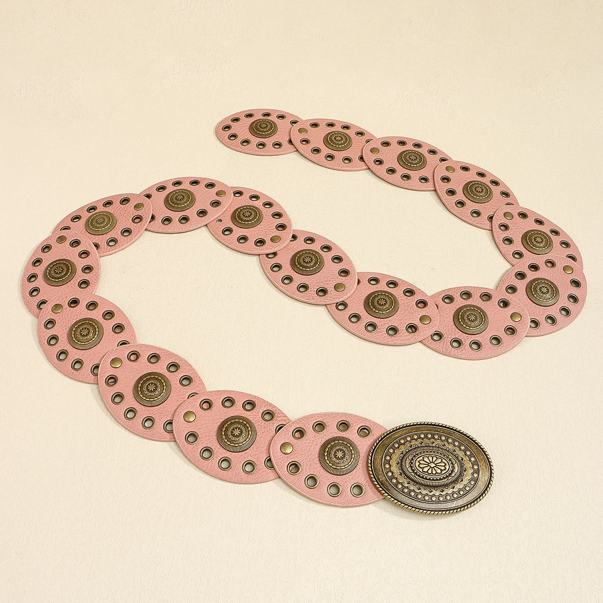 The new Bohemian casual small disc fashion high sense belt for women embellished with skirt pants belt