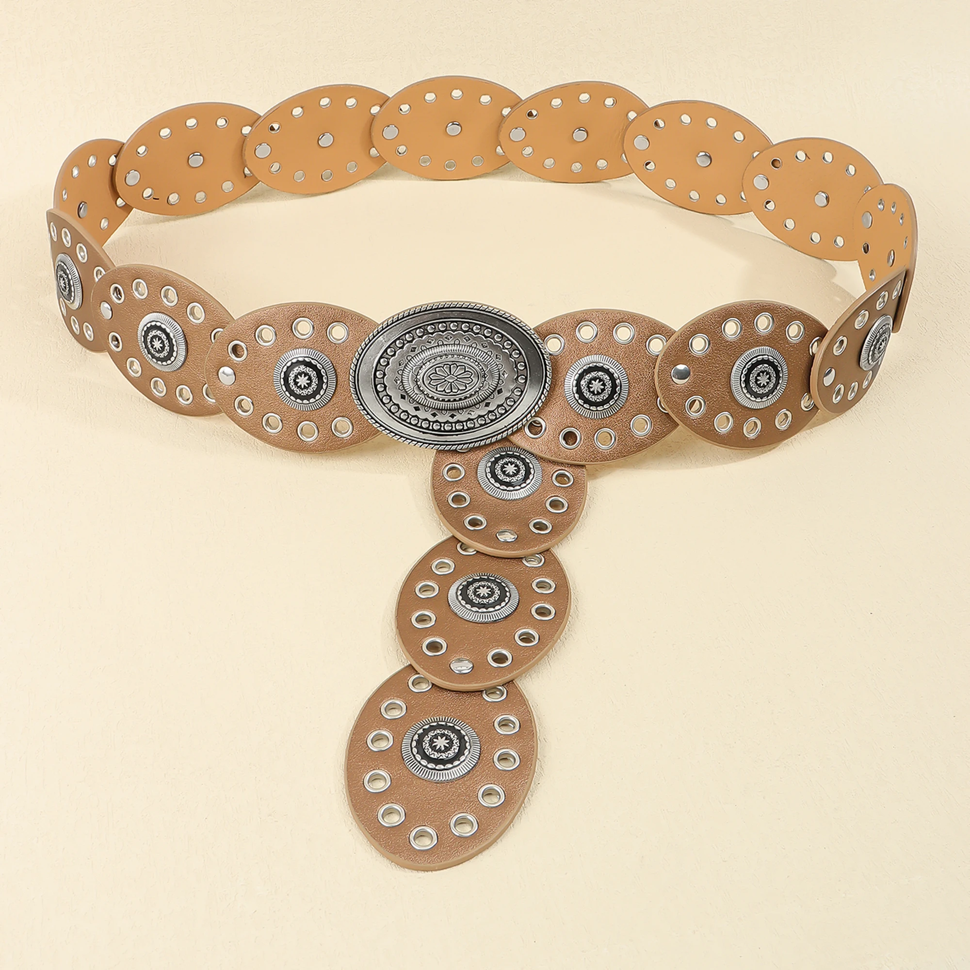 The new Bohemian casual small disc fashion high sense belt for women embellished with skirt pants belt