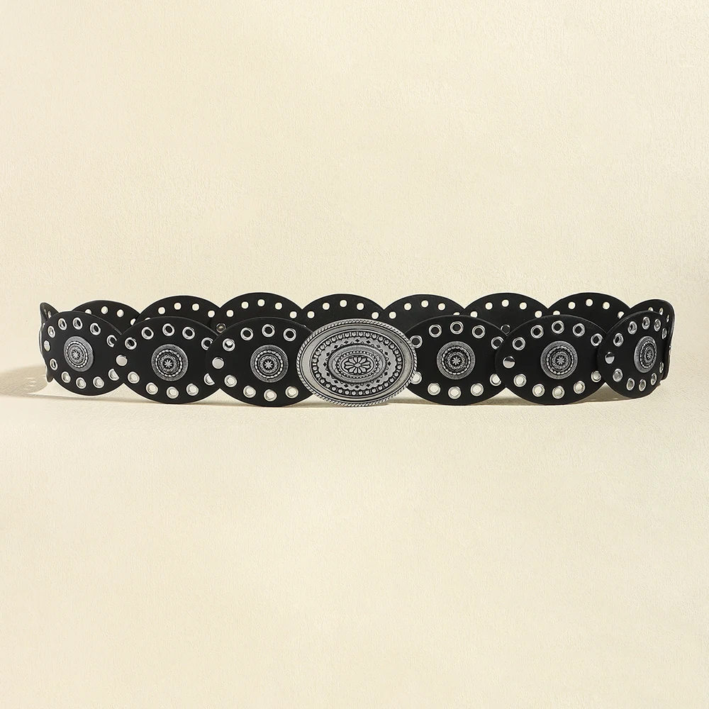 The new Bohemian casual small disc fashion high sense belt for women embellished with skirt pants belt