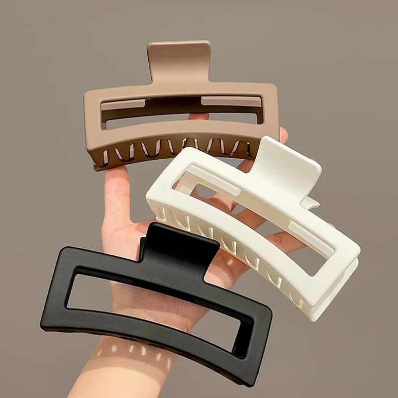 13cm Simplicity Large Rectangular Hair Clip for Women Elegant Temperament Shark Clip Fashion Girl Ponytail Clip Hair Clamp