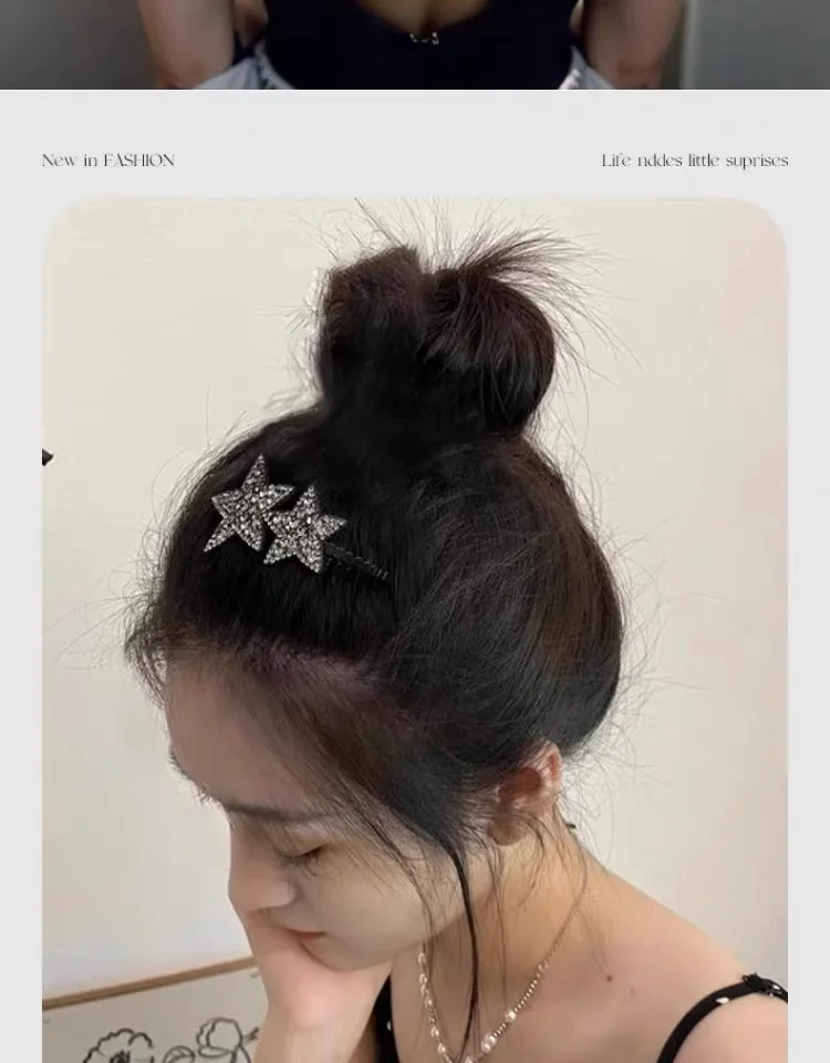 New Korean Fashion Rhinestone Pentagram Hair Comb New Headwear Hair Clip Headwear Girls Women Hair Accessories