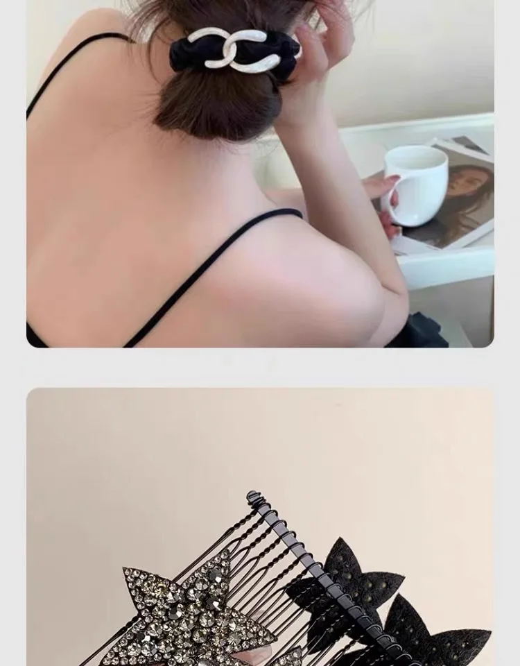New Korean Fashion Rhinestone Pentagram Hair Comb New Headwear Hair Clip Headwear Girls Women Hair Accessories