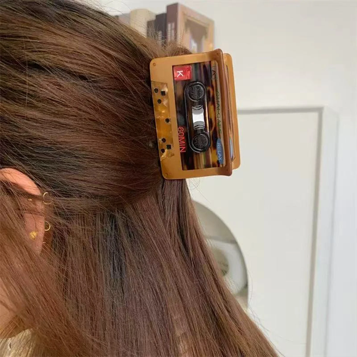 1pc French Literary Female Musical Instrument Grab Clip, Cello Guitar Piano Acetate Splicing Grab Clip, Creative Hair Accessory