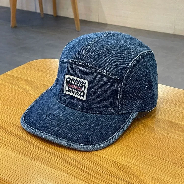 Vintage Flat Brim Denim Baseball Caps Male Women Harajuku Snapback Cap Fashion Streetwear 5 Panel Skateboard Hat Casquette Gorra