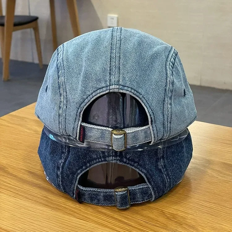 Vintage Flat Brim Denim Baseball Caps Male Women Harajuku Snapback Cap Fashion Streetwear 5 Panel Skateboard Hat Casquette Gorra