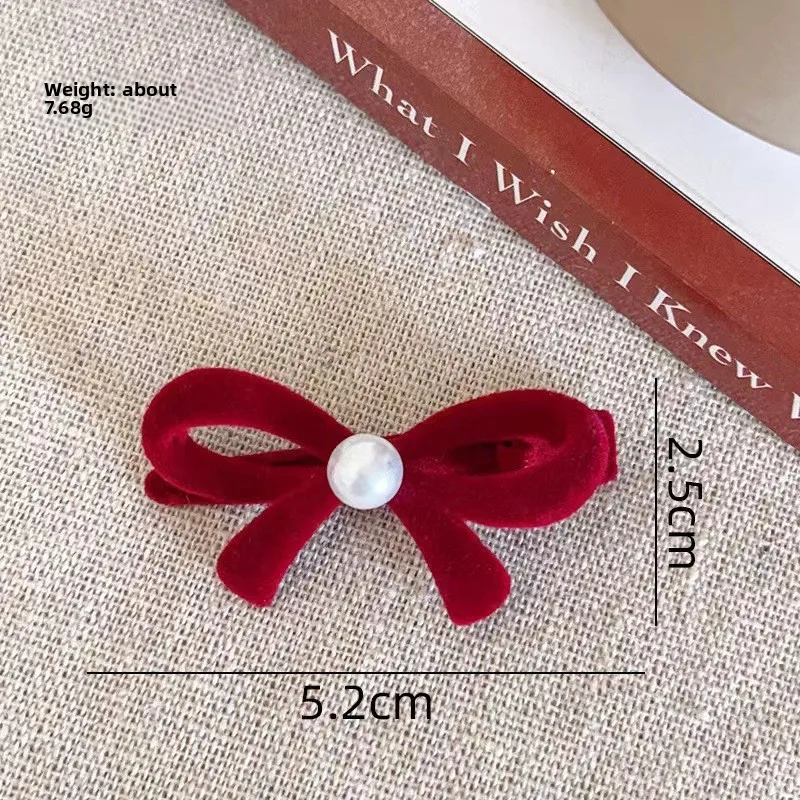 Elegant Velvet Bow Small Hair Clip Vintage for Women, Vintage Side Swept Hair Clip, Daily Casual Evening Wedding Date Unique