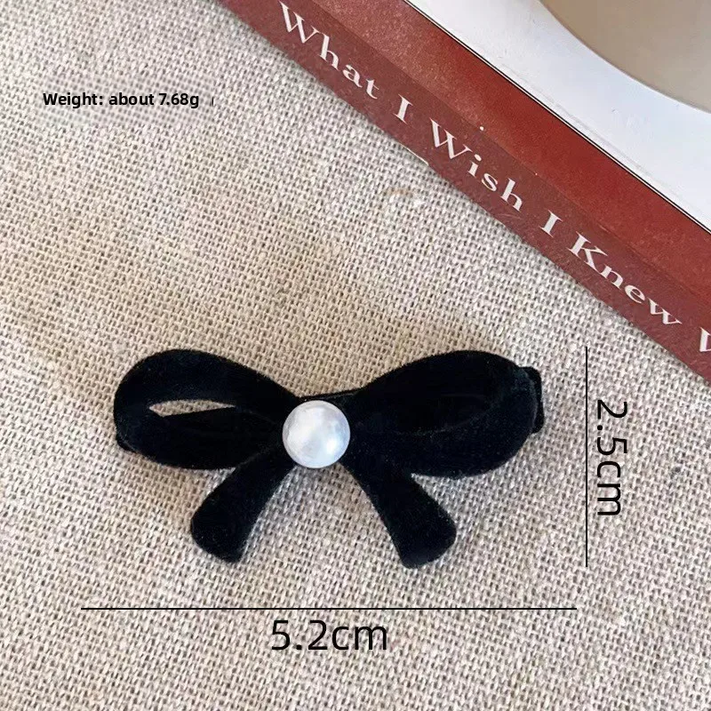 Elegant Velvet Bow Small Hair Clip Vintage for Women, Vintage Side Swept Hair Clip, Daily Casual Evening Wedding Date Unique