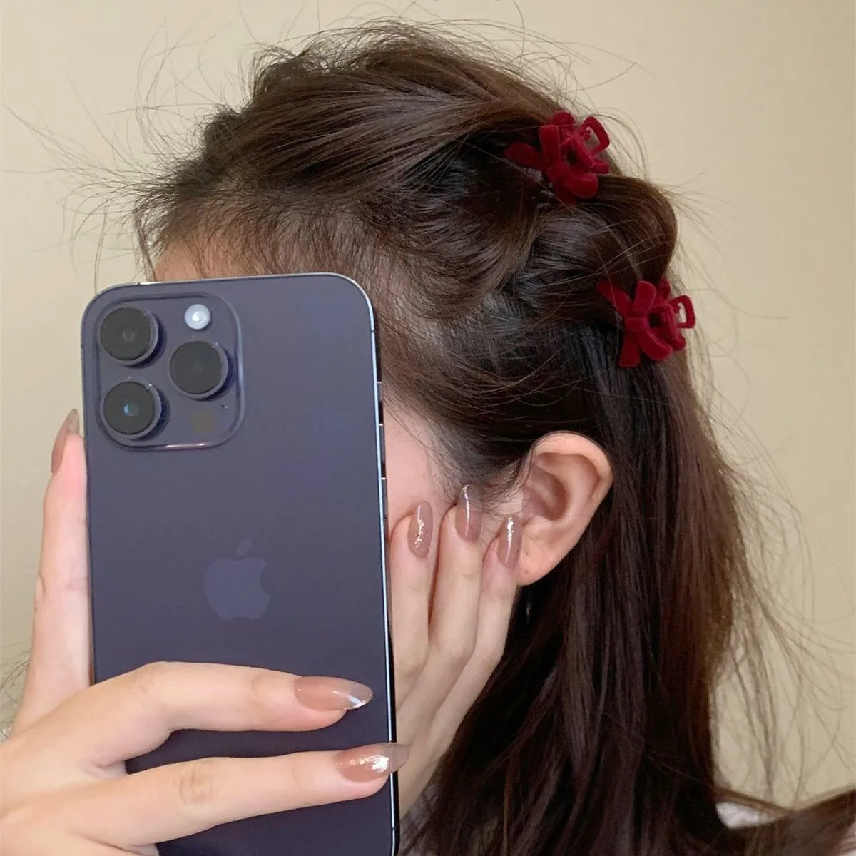 Elegant Velvet Bow Small Hair Clip Vintage for Women, Vintage Side Swept Hair Clip, Daily Casual Evening Wedding Date Unique