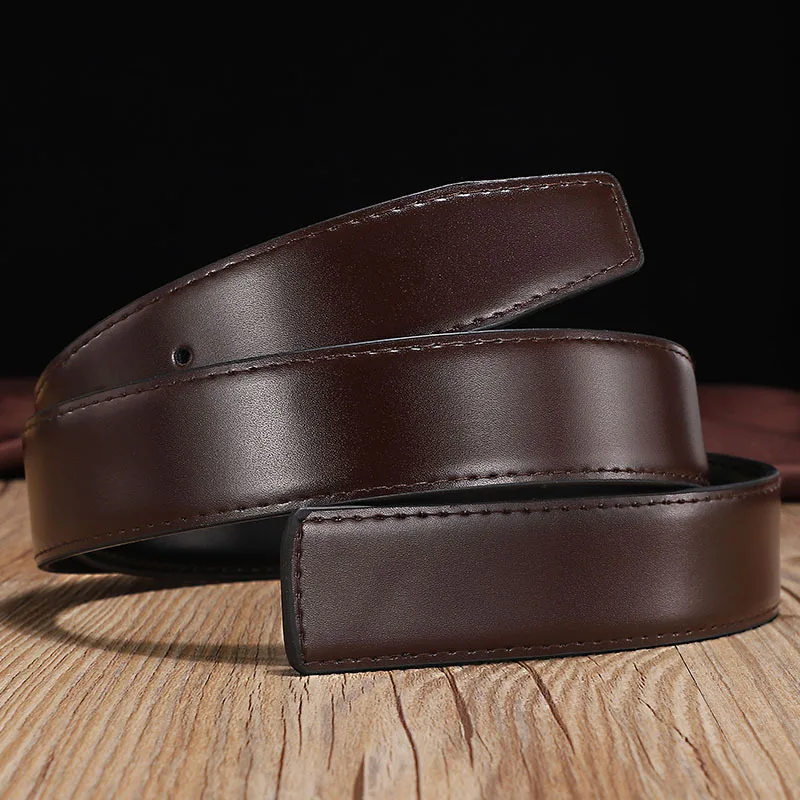 Adjustable Multi Size Pin Buckle Belt Brown Black Double Sided No Belt Loop Fashion Accessory