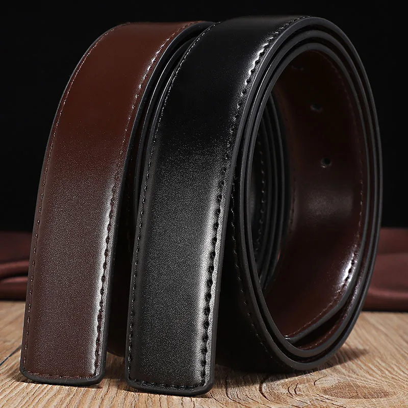 Adjustable Multi Size Pin Buckle Belt Brown Black Double Sided No Belt Loop Fashion Accessory